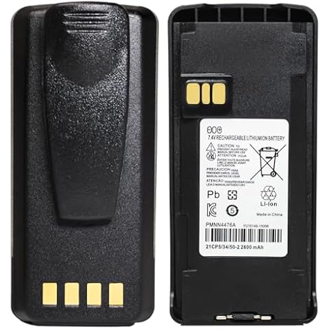 Teseko PMNN4476 Two-Way Radio Battery 7.4V 2600mAh Li-ion Replacement for Motorola PMNN4476A XIR C1200 C2660Talkabout Radios+Belt Clip Cover