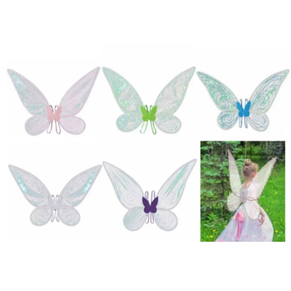 Ailes de cigale colorées pour costume d'elfe avec sangles élastiques et cadre papillon pour Halloween, fêtes, anniversaires et événements sur scène (blanc Ailes de cigale colorées pour costume d'elfe avec sangles élastiques et cadre papillon pour Halloween, fêtes, anniversaires et événements sur scène (blanc