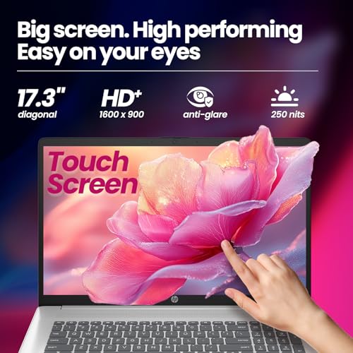 Image of HP 17.3 inch Touchscreen Laptop, 13th Gen Intel 12-Core Ultra 7 255U, Copilot AI&12 Tops NPU, WiFi 6& BT 5.4, 64GB RAM DDR5&2TB SSD, Long Battery Life, Win 11 Pro with 2 in 1 Dock and Laptop Stand