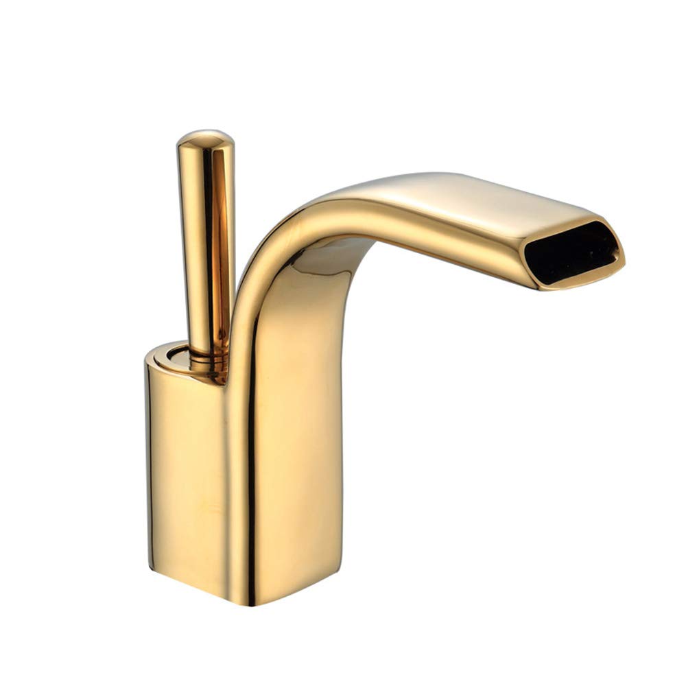 Robinet de lavabo cascade couleur or pour transformer votre salle de bain en un havre de paix
