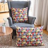 Selfitex Buntes Couchkissen XXL 60x80 cm, Sofakissen mit Füllung und Bezug, kuschelweiches Lesekissen, dekoratives Fernsehkissen, Deko- und Kopfkissen, Rückenkissen (Dreieck)
