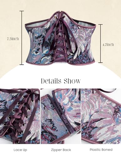 Image of Scarlet Darkness Corset Belt for Women Renaissance Lace up Corset Floral Wide Waist Belts