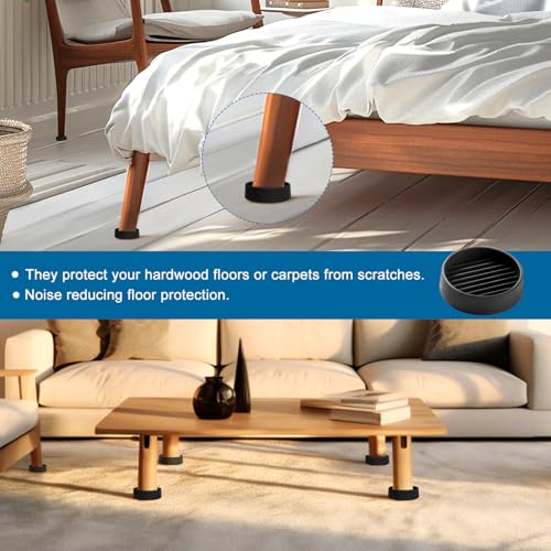 VooGenzek 4 PCS 2”/5.1cm Round Non Slip Furniture Pads, Bed Stoppers Rubber Furniture Feet - Image 4