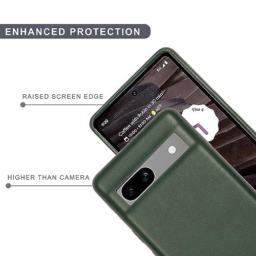 Image of SPRIG Compatible with Google Pixel 6A Premium PrimeLeatherMag (Magnetic) Premium Back Cover Drop Tested Shock Proof Mobile Case for Men, Women, Boys and Girls with Camera Protection (Dark Green)