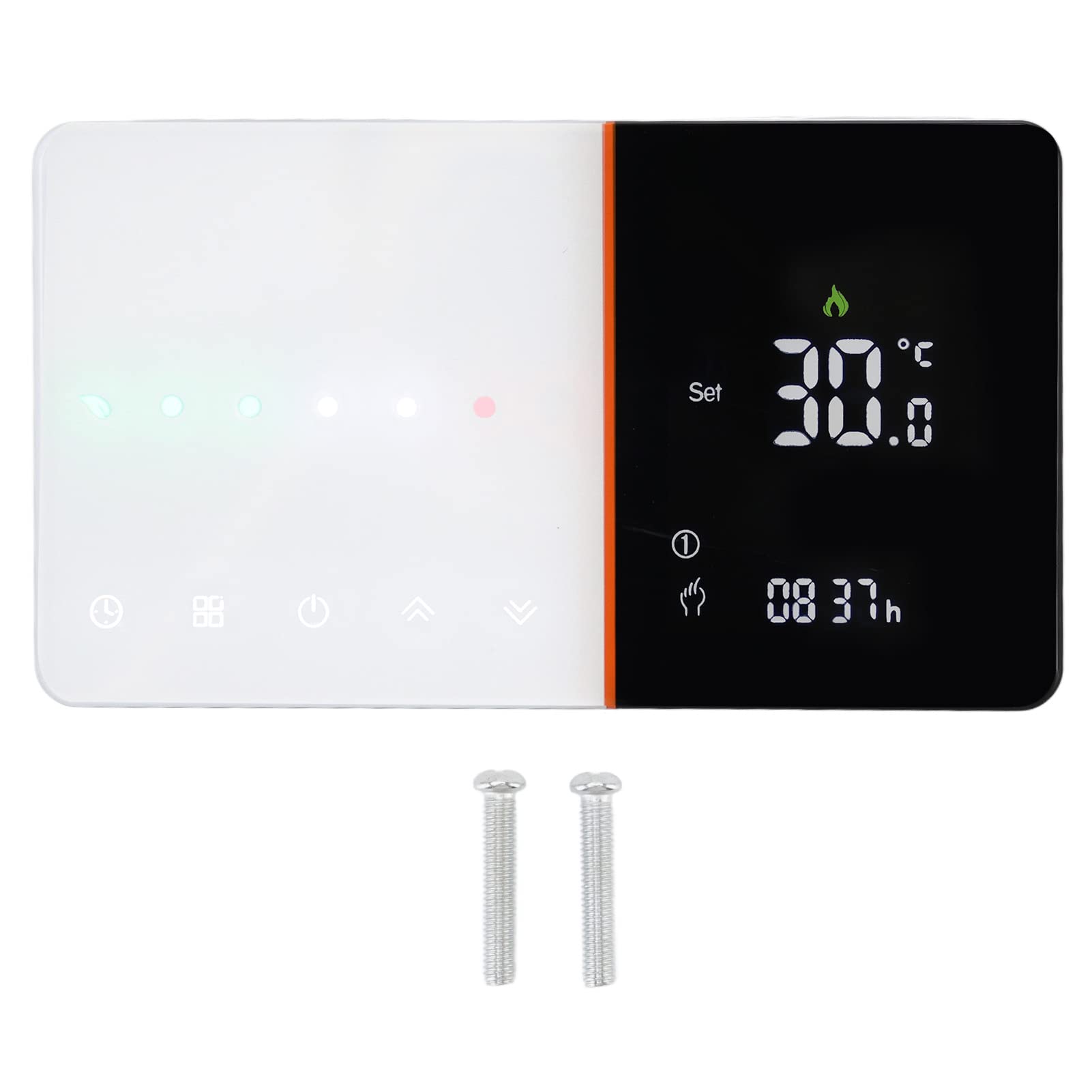 Cocoarm WiFi-Smart-Thermostat, Programmierbarer Digitaler Thermostat, AC 95 Bis 240 V, mit Temperatur, Luftfeuchtigkeit, PM2,5-Display, Sprachsteuerung für Gaskessel, Heimbüro