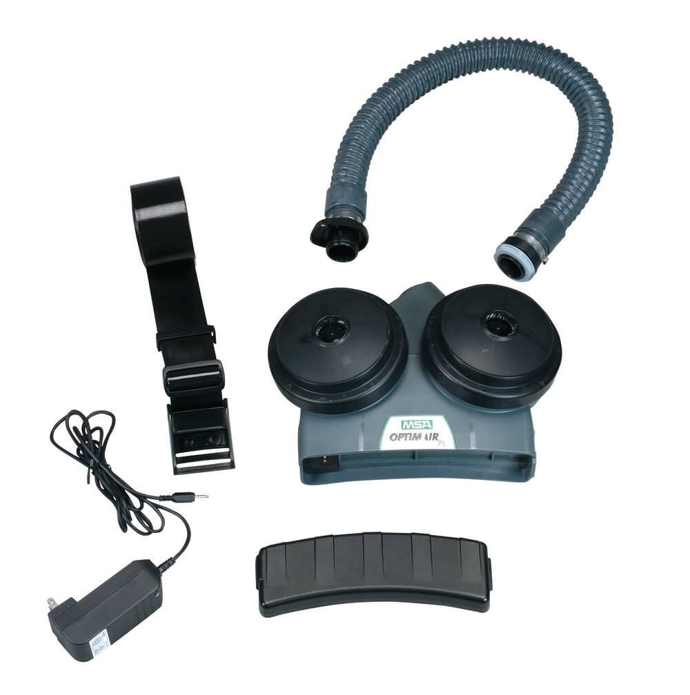 MSA 10081117 OptimAir TL Powered Air-Purifying Respirator Standard Kit - For Hoods, Extended-Life Battery, Includes Charger & Appropriate Breathing