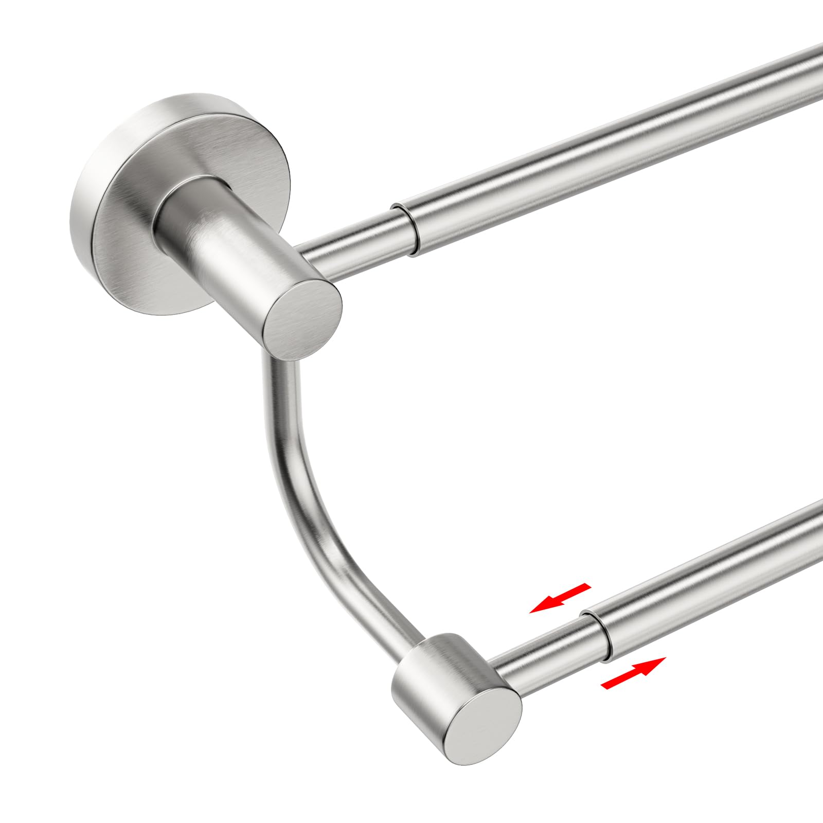 BESy Adjustable 16-28 Inches Towel Rail Wall Mounted Double Towel Rack