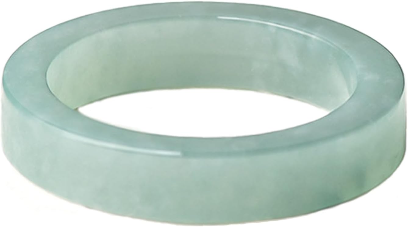 Light Green Jade Ring - Genuine Natural Stone Jade Jewelry Crafts Gift, Good Luck Ring
