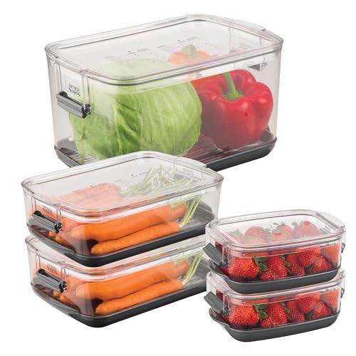 Progressive International Prepworks ProKeeper Food Fresh Produce Storage Container Set, 5- Piece...