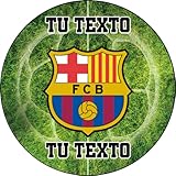 OBLEA o Papel de AZÚCAR, BARCELONA FÚTBOL, FC, Personalizada Foto con Texto, Foto Comestibles para Tartas y Magdalenas. Medidas Disco. 7