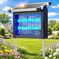 Zechuan Solar Bug Zapper Outdoor, Cordless Rechargeable Mosquito Killer