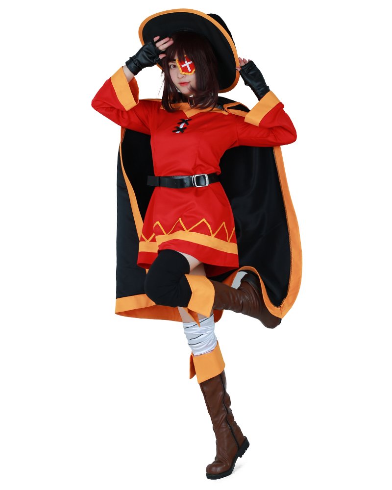 Buy miccostumes Women's Megumin Cosplay Cloak Costume Red Dress Costume