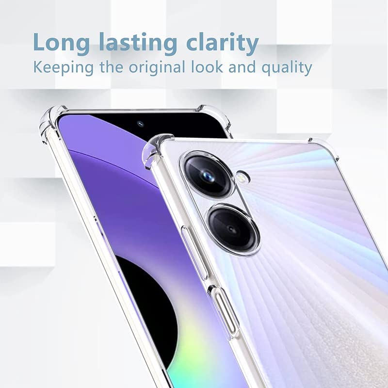 Image of Krkis Ultra-Hybrid Crystal Clear Back Case Cover for Realme 10 Pro Plus 5G | Shockproof Design | Camera Protection Bump | Bumper Case Cover for Realme Pro Plus 5G (Transparent)