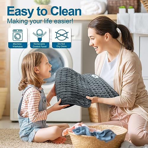 Heating-Pad-for-Back-Pain-Relief-Electric-Heating-Pads-for-CrampsAbdomenWaistShoulder-with-6-Heat-Settings-and-Auto-Off-MoistDry-Heat-pad-Christmas-Gifts-for-Women-Men-Mom-Dad-16-x-24Gray Heating Pad for Back Pain Relief Electric Heating Pads for CrampsAbdomenWaistShoulder with 6 Heat Settings and Auto Off MoistDry Heat pad Christmas Gifts for Women Men Mom Dad 16 x 24Gray