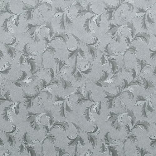 Image of CVANU Frosted Floral Leaf Privacy Window Film, Self Adhesive Waterproof Vinyl Decorative Glass Covering Sheet for Doors, Windows, Bathroom, Home & Office Use (24 x 240 Inch)