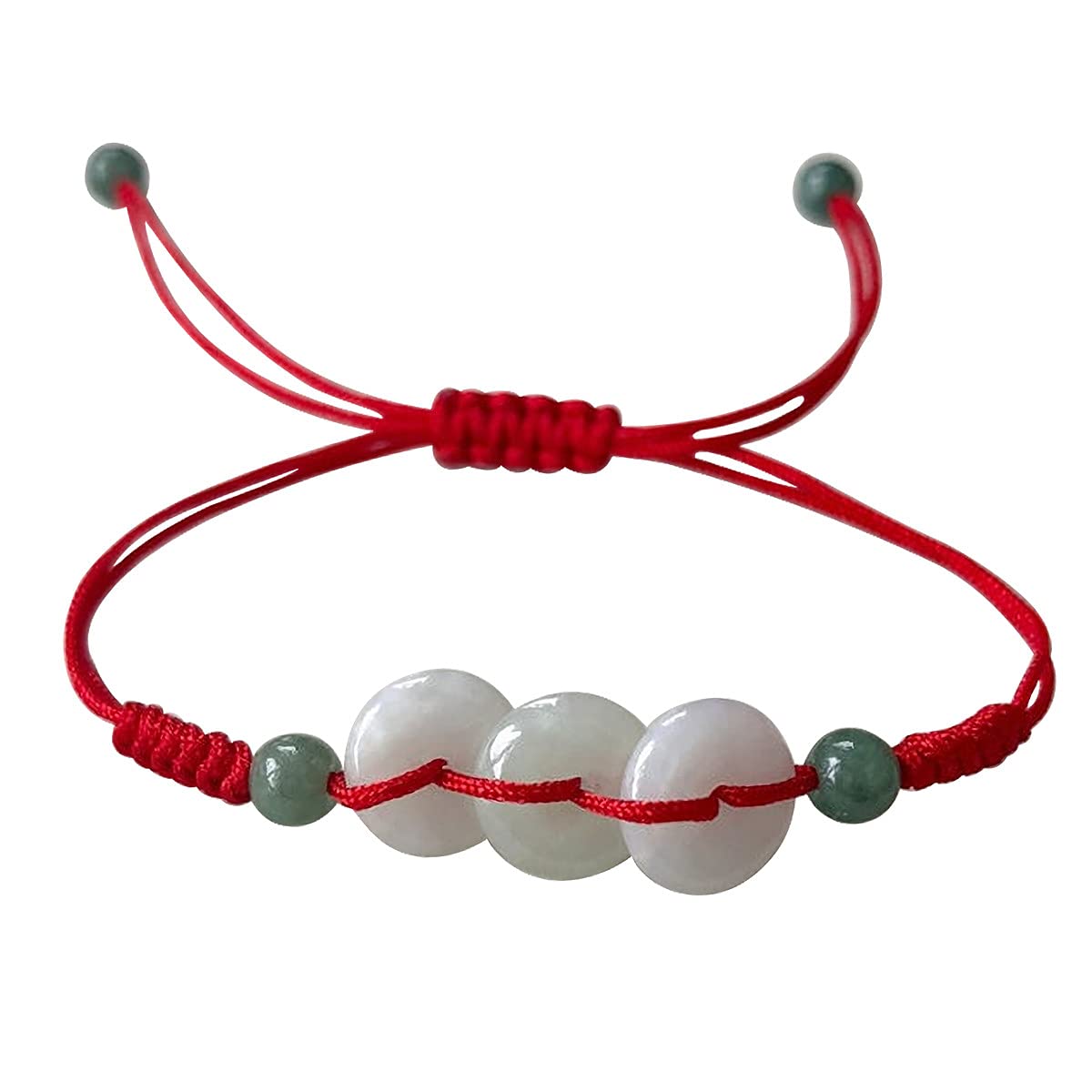 Pulsera Feng Shui de Buena Suerte, Hilo Rojo, Pulsera de Jade, Hilo Ajustable, Amuleto Hecho a Mano, joyería Delicada, Regalos artesanales para mamá, Mujer y niña.