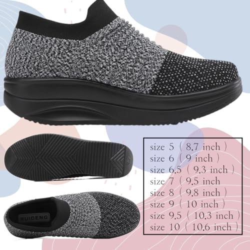 Image of Walking Shoes for Women Slip On Nurse Slip Resistant Work Sock Sneakers Food Service Platform Comfortable Weight Light