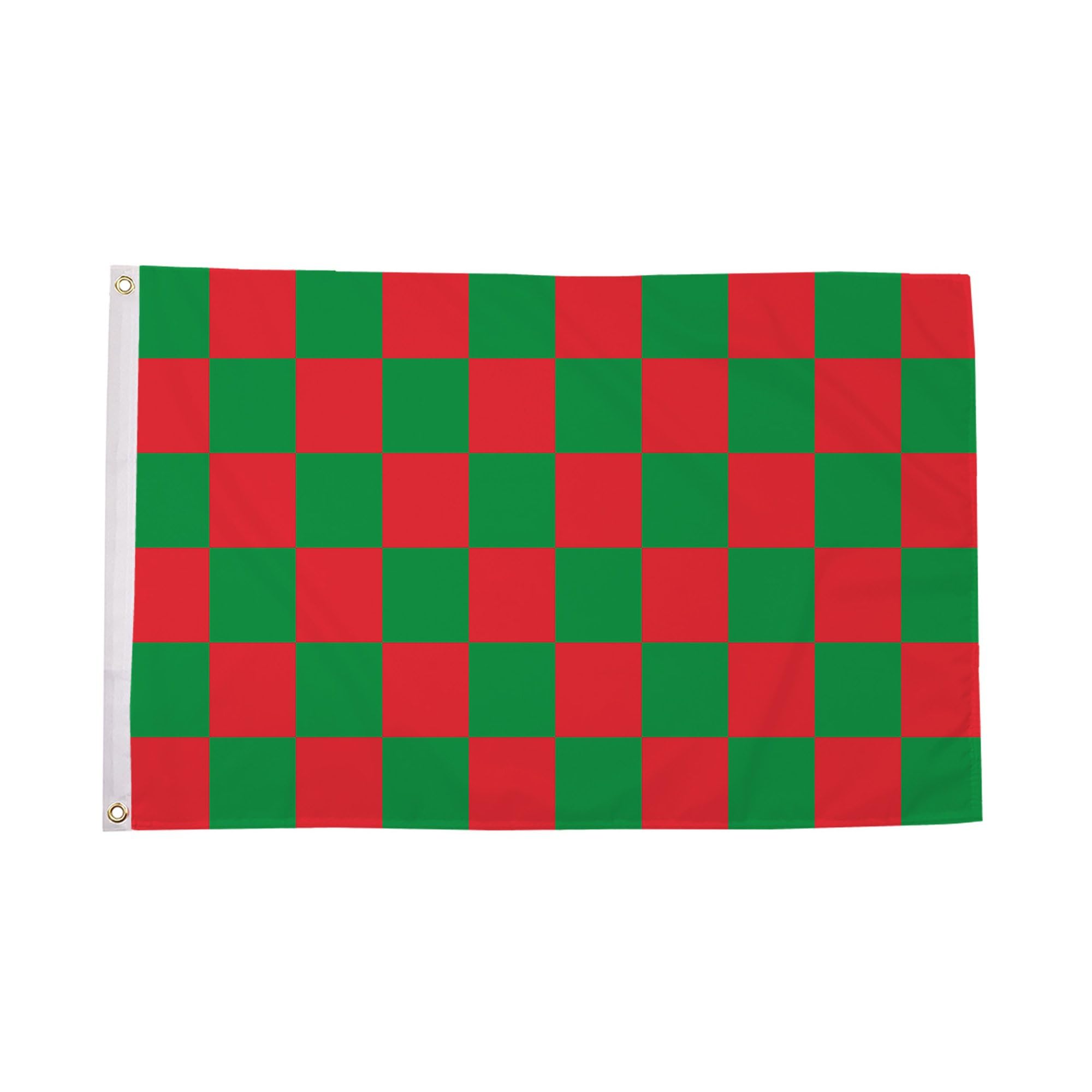 Flagtex Checkered Flag Red Green 5ft x 3ft (150cm x 90cm) - Racing Flags for Motorsport Events, Team Flags for Outdoor Racing Display, Sports Racing Decorations โ image 1