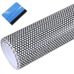 NewL Black Perforated Vinyl Film One Way Vision Privacy Film Wrap Car/Home Window Film Sticker Decals Come with Blue Scraper (40cm x 107cm)
