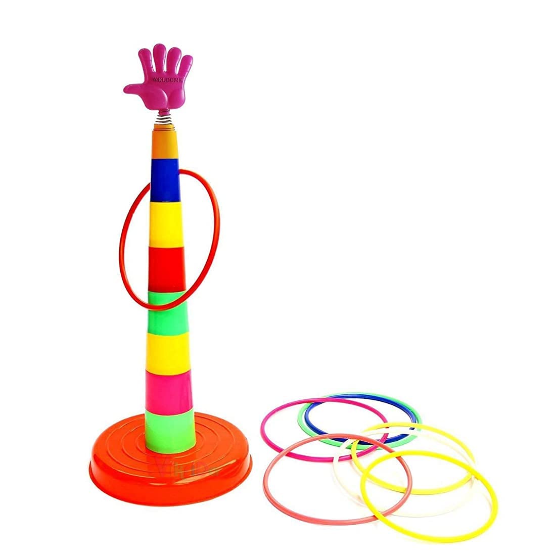 Ganesh Ring Toss Game with 18 inch Stand - Floatable Rings - Multi-Colored Durable Plastic Rings - Competitive Tossing Game for Kids and Adults (B09CYLV9CS) Amazon Price History, Amazon Price Tracker