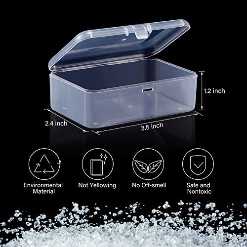 Satinior 12 Pack Clear Plastic Beads Storage Containers Box With Hinged Lid For Beads And More (3.54 X 2.36 X 1.26 Inch) #TOP3