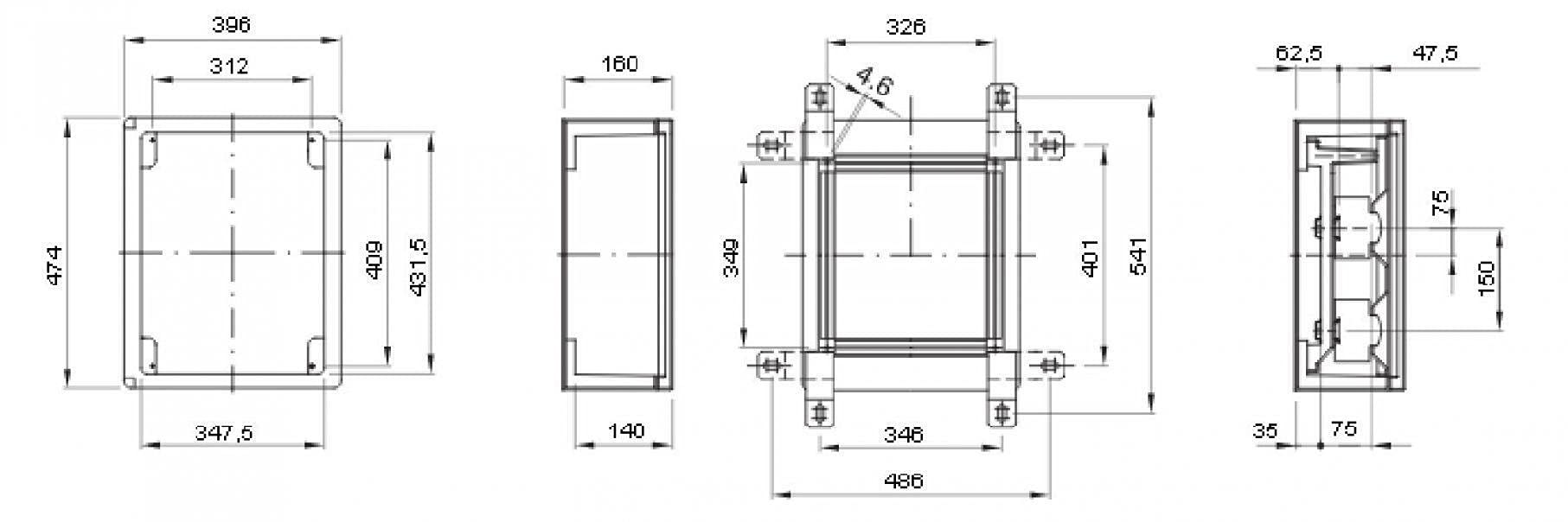 Gewiss 44 cep - Armario 44cep 460x380x160 con pta gris