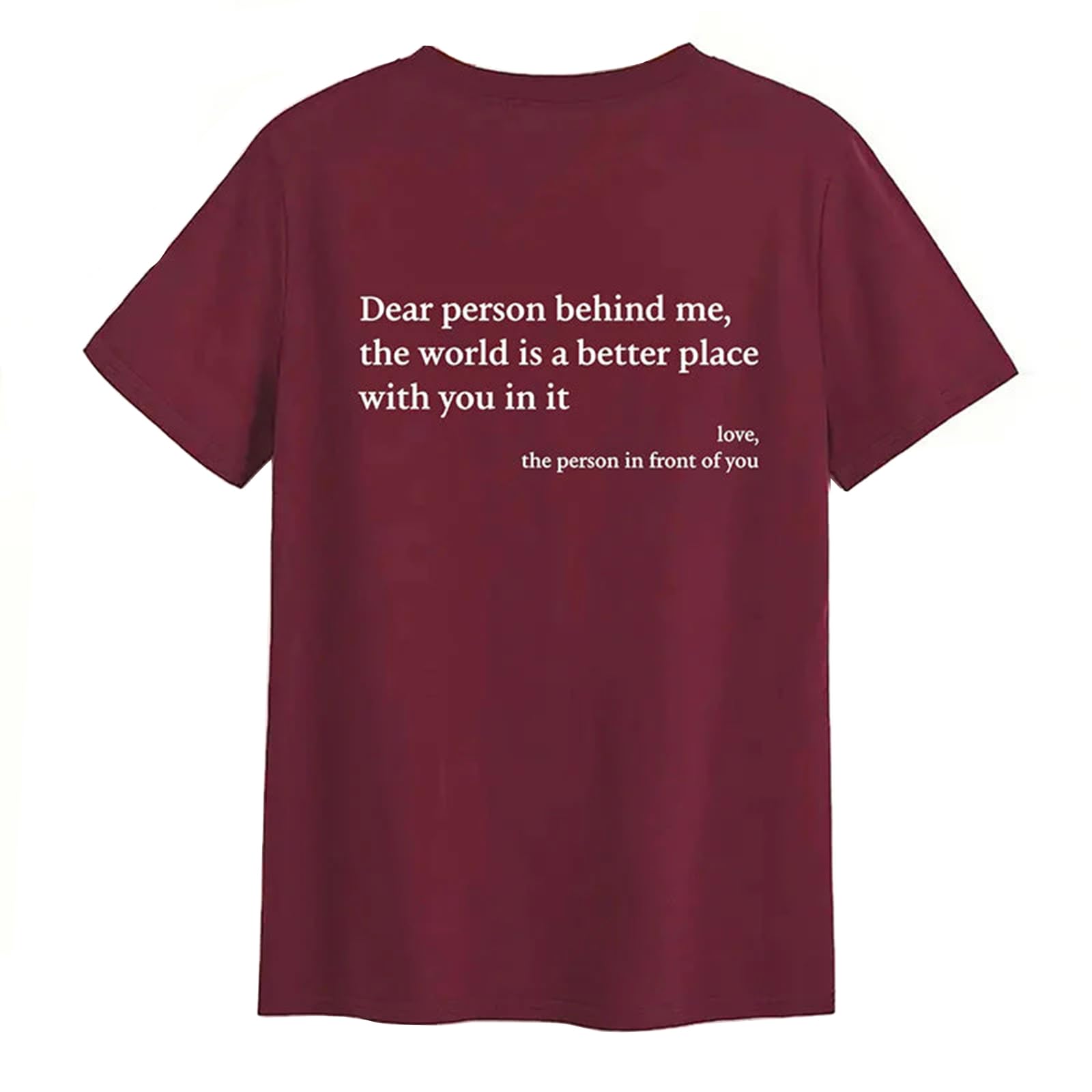 GodbTG You are Enough T-Shirt, Dear Person Behind Me T-Shirt, to the Person Behind me Shirt (Claret color,XXL)