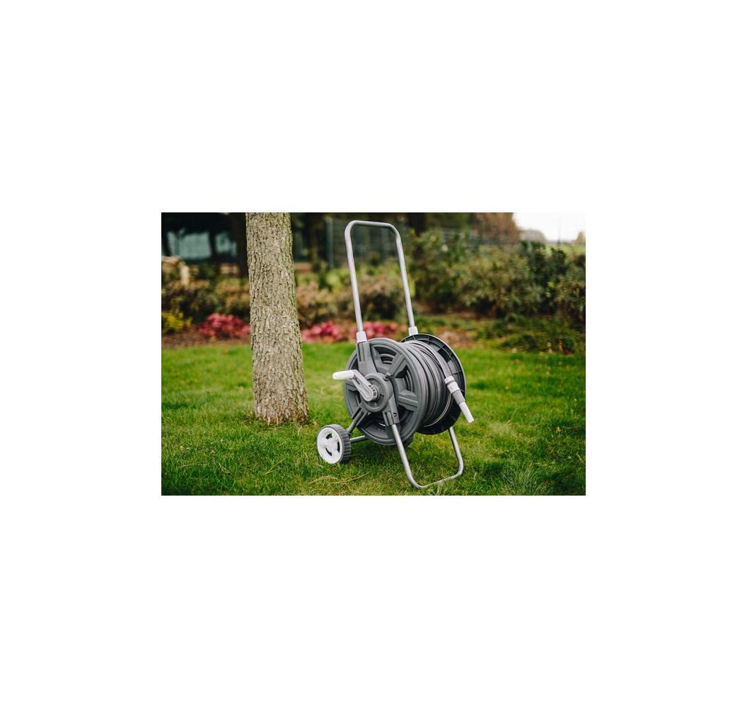 8 TLG. Profi Schlauchwagen-Set 20m White Silver Gartenschlauch Gartenschlauchwagen