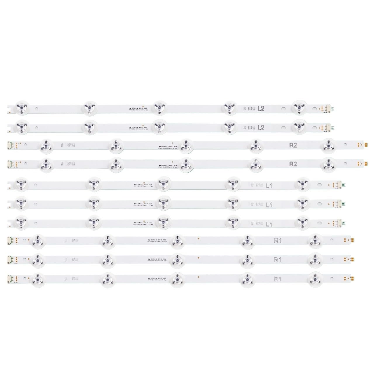 LED-Streifen passend for Panasonic TX-47ASW754 TX-47ASW654 TX-47ASR750 TX-47AS670H 6916L-1644A 6916L-1645A 6916L-1646A 6916L-1647A