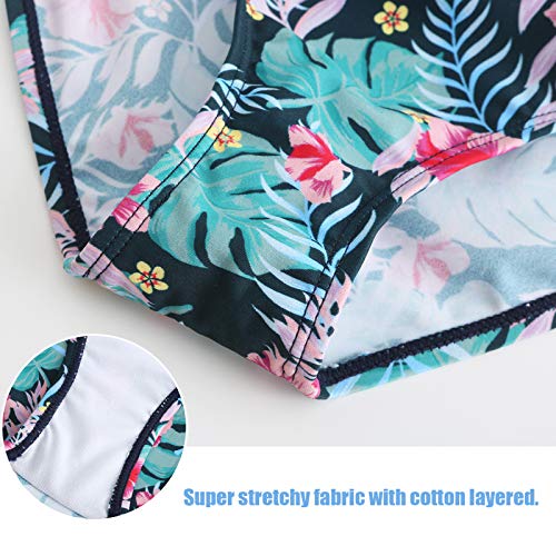 Image of Moon Tree Girls One Piece Swimsuits, Adjustable Double Straps Bathing Suits for Kids Girls Hawaiian Swimwear 3-16 Years