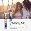 Suplight-Hypoallergenic-925-Sterling-SilverStainless-Steel-LGBT-BarDog-TagBead-Pendant-Necklace-Custom-Engraved-Rainbow-Flag-Lesbian-Gay-Pride-Jewelry-for-Men-Women-with-Gift-Box 925 Sterling Silver LGBT Pride Necklace Love Wins Equality Jewlery Platinum Plated Cubic Zirconia Crytal Bisexual Bi Lesbian Gay Flag Pendant Necklaces for Girls Women