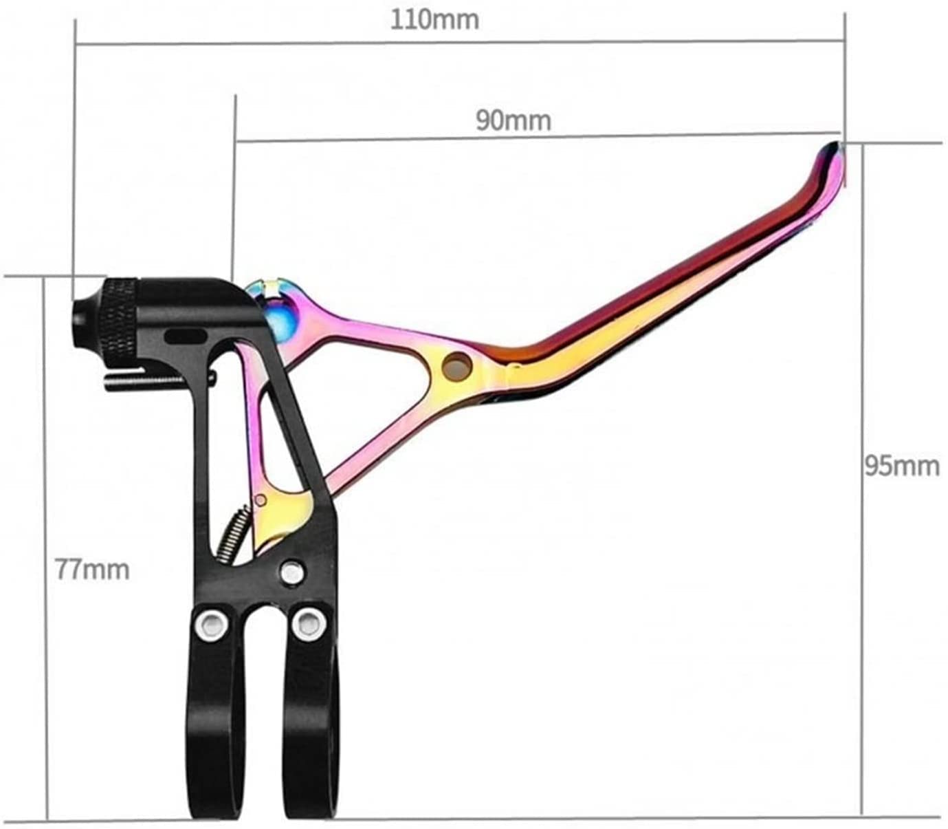 1 paio di leve freno bici cave in lega di alluminio bici leve freno V bicicletta accessori per biciclette parti di ricambio leva freno bicicletta leve cambio (colore : argento) (nero) (nero)