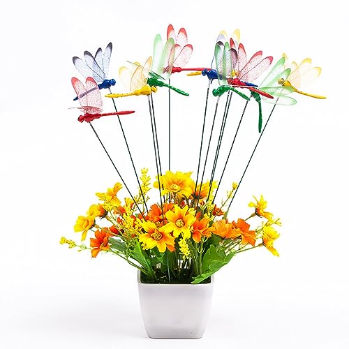 Uuyyeo WM0501X(10) 10 Pcs Metal Dragonfly Stakes Sticks Colorful Yard Stakes Flower Pot Plant Stakes Outdoor Decorative Garden Stakes Lawn Patio Art Ornaments thumb #5