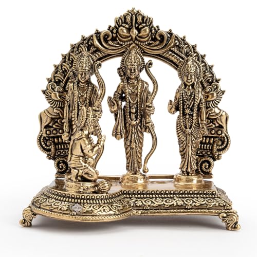 Best Janmashtami Decorations from Amazon India 4 INDIAN ART VILLA Brass Ram Darbar Idol – 3 Inch Antique Finish Ra...