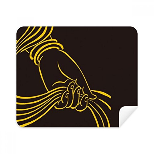 Culture Hand Scarf Pattern Cleaning Cloth Screen Cleaner 2pcs Suede Fabric