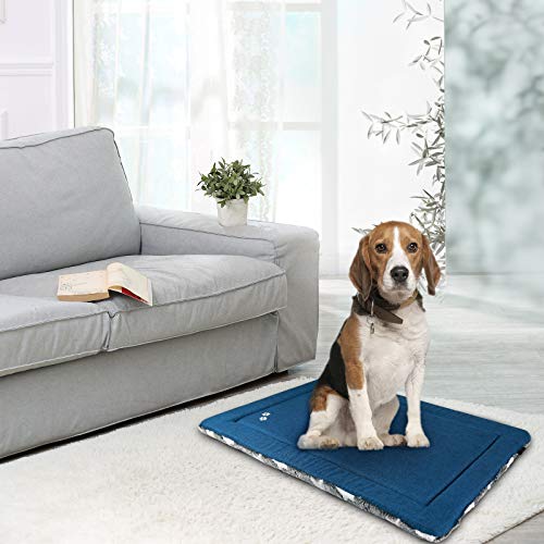 KROSER Großes waschbares Hundebett 91 x 61 cm, Hundedecke, Sommer- und Winter-Hundematte, gepolstertes Hundebett, geeignet für mittelgroße Hunde mit einem Gewicht von bis zu 32 kg