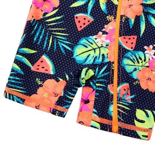 Image of Girls Long Sleeve Zipper Rash Guard 1 Piece UPF 50+ Sun Protection