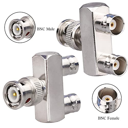Adaptador divisor en Y BNC macho a doble BNC hembra, 2 piezas miniatura 5