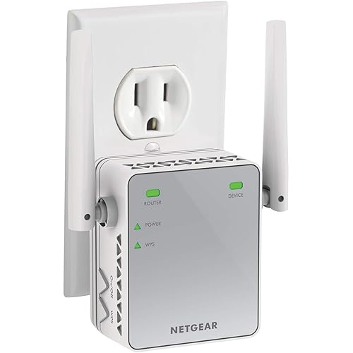 NETGEAR Wi-Fi Range Extender EX2700 - Coverage Up to 800 Sq Ft and 10 devices with N300 Wireless Signal Booster & Repeater (Up to 300Mbps Speed), and Compact Wall Plug Design