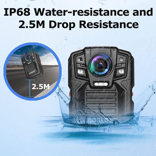 BOBLOV D7 2K Body Camera, 256GB 2 * 1950mAh Batteries with Charging Dock, IP67 Waterproof, Body Camera with Audio and Video Recording, 170° Wide-Angle, Night Vision for Security Law Enforcement - Image 5