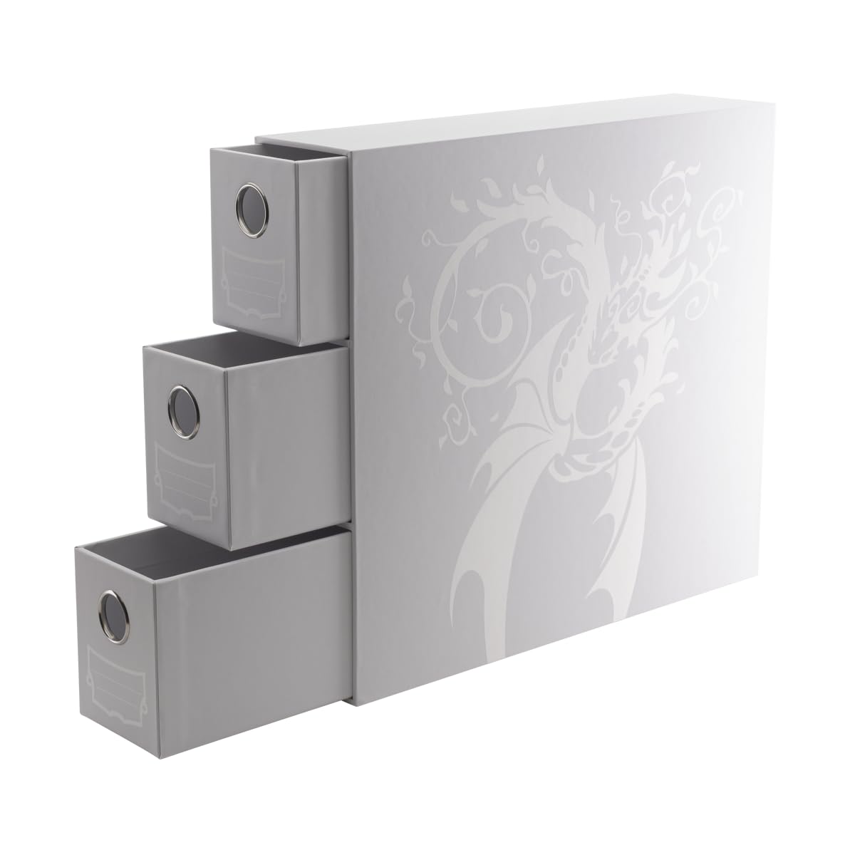 Dragon Shield Fortress | TCG Collection Storage | 3 cassetti verticali per carte - Bianco