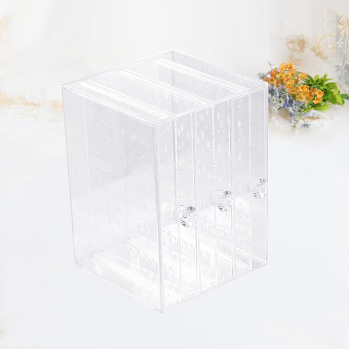 Homoyoyo Organizador de Joyas para Almacenamiento y Exhibición para Pendientes Acrílico Transparente Estuche Elegante y Funcional en Vitrinas