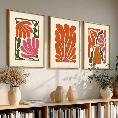 Image of kotart Boho Art Home Decoration Paintings With Frame For Living Room Bed Room Hotel Wall Decor Digital Reprint Set of 3 (10X13 inch)