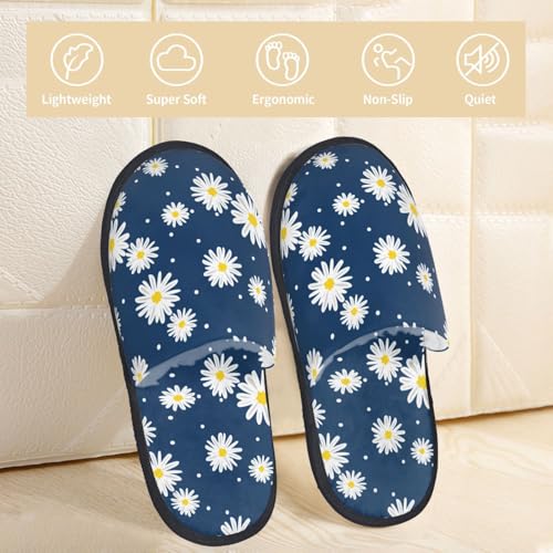 Daisies Flowers Print Women Slippers Home Furry Shoes Keep Men Couples Shoes Warm For Women-3