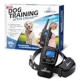 PetTech PT0Y1 Dog Training Shock Collar, Rechargeable and Weather Resistant, 1000 ft Range