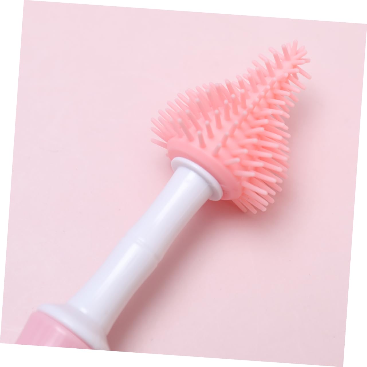 Abaodam 3juegos Limpieza para Biberones y Chupetes Cepillo Mango Rotatorio Accesorios Prácticos Cuidado del Color Rosa