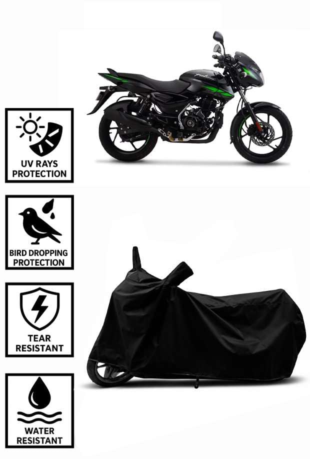 Image of Heavy Duty Waterproof Scooty & Bike Cover for Bajaj Pulsar 125 - UV Resistant, Dustproof & Rain Protection, All-Weather Outdoor Cover for Bikes & Scooty with Buckle Straps