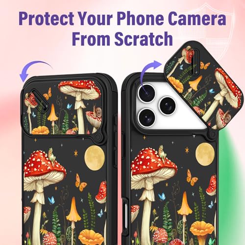 Image of Funermei for iPhone 17 Pro Max Case - Women Girls Cute Phone Cover Pretty Girly Aesthetic Black Butterfly Unique Design with Slide Camera Cover and Dual Protection Funda for iPhone 17 Pro Max Case