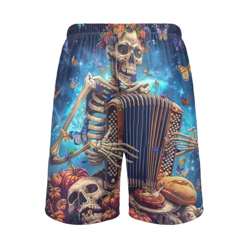Men's Organ Skull Gothic Halloween Pajama Shorts with Pocket and Drawstring S 202b56532