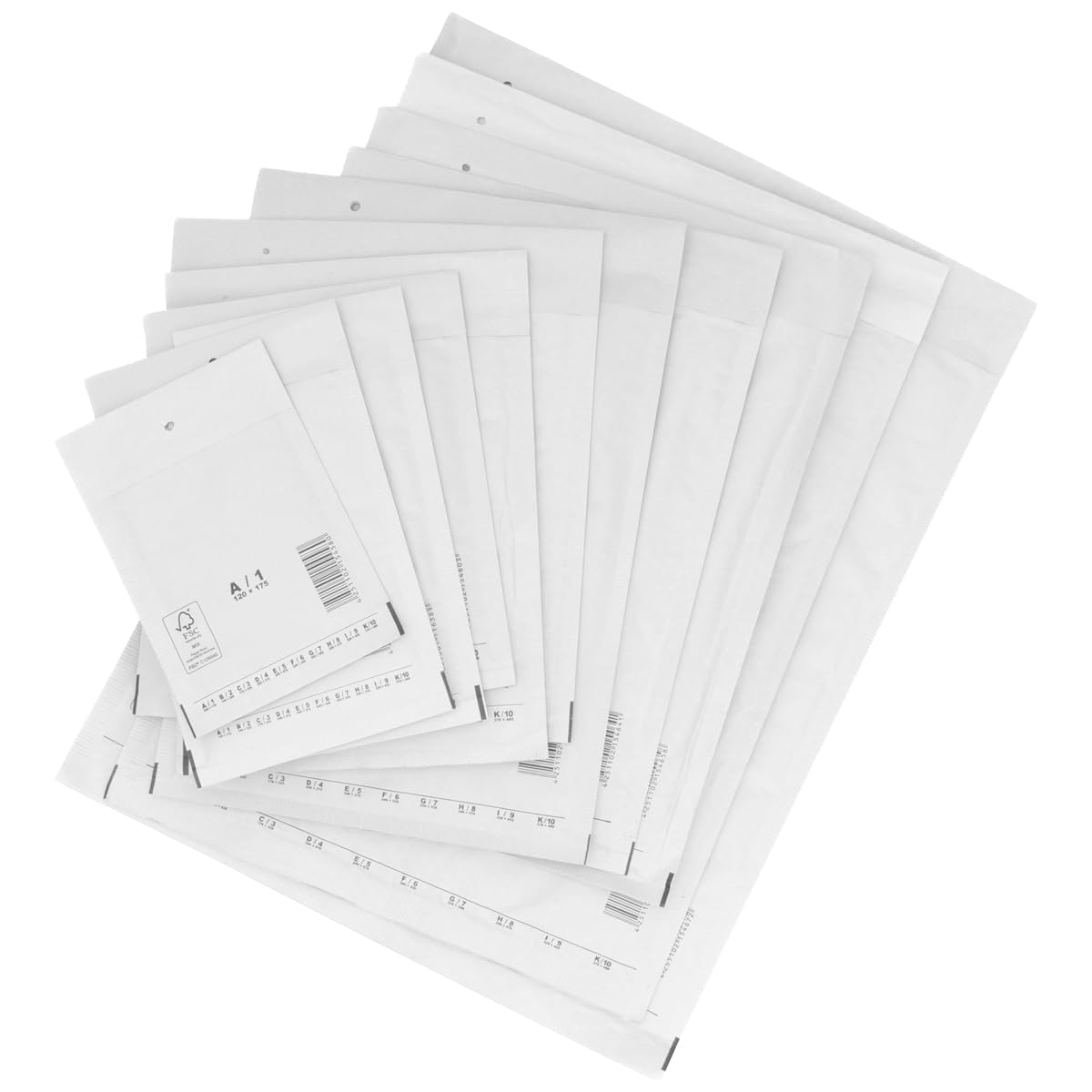 verpacking Padded Envelopes 125 x 235 mm DIN Long White Envelopes Self-Adhesive Pack of 1000